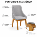 Ver imagem 3 de Conjunto Mesa Jantar 1,20m Off-White 4 Cadeira Verona Linho Cinza Luxo