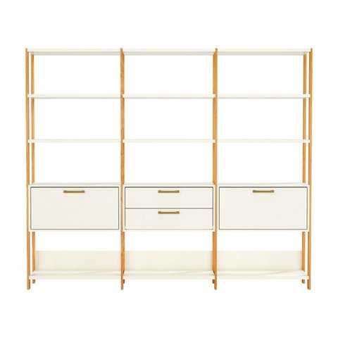 Estante de Livros 100% MDF 216cmx185cm Estantes 3 Unidades Dalla