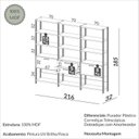 Ver imagem 3 de Estante de Livros 100% MDF 216cmx185cm Estantes 3 Unidades Dalla
