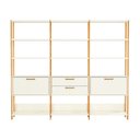 Ver imagem 2 de Estante de Livros 100% MDF 216CMX185CM Estantes 3 Unidades Dalla Branco/Freijó/Off White