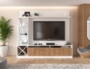 Ver imagem 1 de Rack com Painel para TV até 60 Polegadas 200CMX149,5cm Impressão Ripada e com Cristaleira e Adega Capri Branco