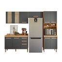 Ver imagem 1 de Cozinha Modulada Intenza Nubia 4 Peças Freijó/chumbo - Nicioli