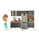 Ver imagem 4 de Cozinha Modulada Intenza Nubia 4 Peças Freijó/chumbo - Nicioli