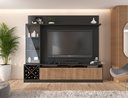 Ver imagem 1 de Rack com Painel Ripado para TV até 60 Polegadas 200CMX149,5cm Impressão Adega e Cristaleira Capri Cinza
