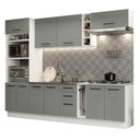 Ver imagem 3 de Armário de Cozinha Completa 290cm Branco Cinza Agata Madesa 05