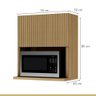 Armário Aéreo Modular Rainha Ripado Nesher Mdf com 1 Porta Basculante Nature - 2