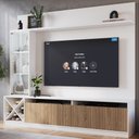 Ver imagem 1 de Rack com Painel Ripado para TV até 50 Polegadas 160CMX149,5cm Impressão Adega e Cristaleira Turim Branco
