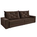 Ver imagem 3 de Sofá Retrátil e Reclinável 5 Lugares Berlim Evidence Suede Marrom