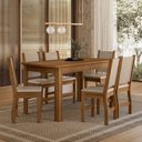 Ver imagem 1 de Conjunto Sala de Jantar Mesa Bellagio 150cm com 6 Cadeiras Clara Yescasa Carvalho