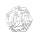 Ver imagem 1 de Hexágono de Natal 32cmx30cm - Cria Arte Laser Prata