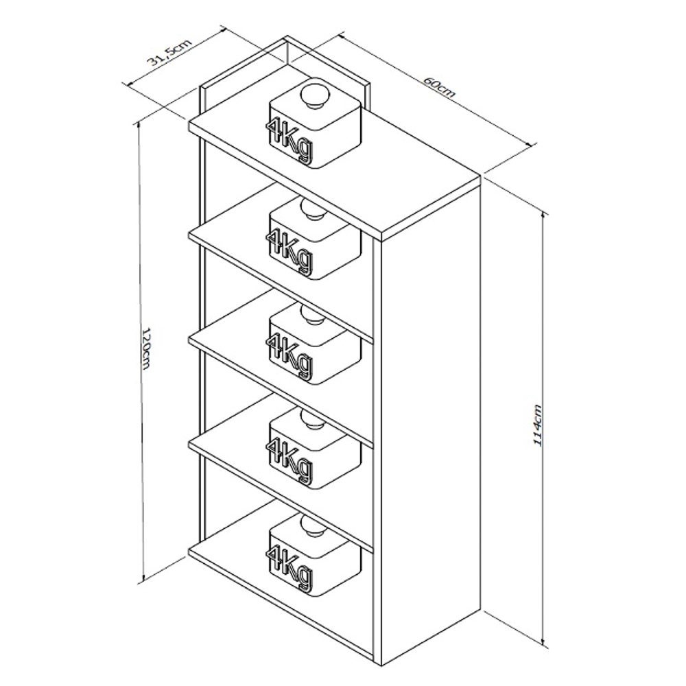 Conjunto Mesa para Escritório com Estante Sense Branco - Appunto - 4