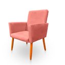 Ver imagem 5 de Kit 02 Poltrona Nina Decorativa Suede Rose para Escritorio, Sala Salão Biselos-Decor