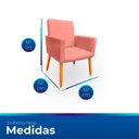 Ver imagem 7 de Kit 02 Poltrona Nina Decorativa Suede Rose para Escritorio, Sala Salão Biselos-Decor