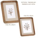 Ver imagem 2 de Kit Porta-retrato Arredondado em Madeira e Linho