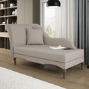 Ver imagem 1 de Divã Recamier Chaise Longue Valentina Clássico com Pés de Madeira Veludo Bege - Desk Design