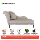 Ver imagem 3 de Divã Recamier Chaise Longue Valentina Clássico com Pés de Madeira Veludo Bege - Desk Design