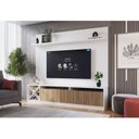 Ver imagem 4 de Rack com Painel Ripado para TV até 50 Polegadas 160CMX149,5cm Impressão 2 Portas Adega Roma Branco