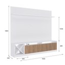 Ver imagem 3 de Rack com Painel Ripado para TV até 50 Polegadas 160CMX149,5cm Impressão 2 Portas Adega Roma Branco