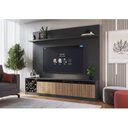 Ver imagem 4 de Rack com Painel Ripado para TV até 50 Polegadas 160CMX149,5cm Impressão 2 Portas Adega Roma Cinza