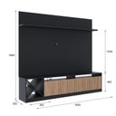 Ver imagem 3 de Rack com Painel para TV até 50 Polegadas 160CMX149,5cm Impressão Ripada e 2 Portas Adega Roma Preto