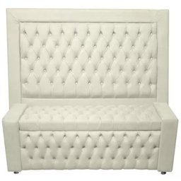 Kit Cabeceira de Cama Box e Calçadeira Baú Retro Capitonê Botão Encapados Queen 160 Cm Suede Porcela - 1