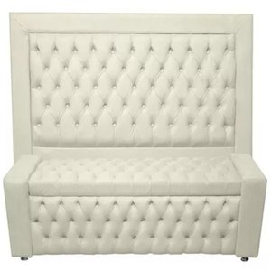 Kit Cabeceira de Cama Box e Calçadeira Baú Retro Capitonê Botão Encapados Queen 160 Cm Suede Porcela