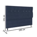 Ver imagem 2 de Cabeceira Estofada Box Casal King Size Encosto para Cama Audi X1 195x126 Cm Azul Marinho