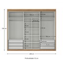 Ver imagem 4 de Guarda-roupa Casal Senna 3 Portas 6 Gavetas Cinamomo/off White - Maxel