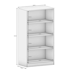 Armário Multiuso Kappesberg 2 Portas 3 Prateleiras Branco - 6