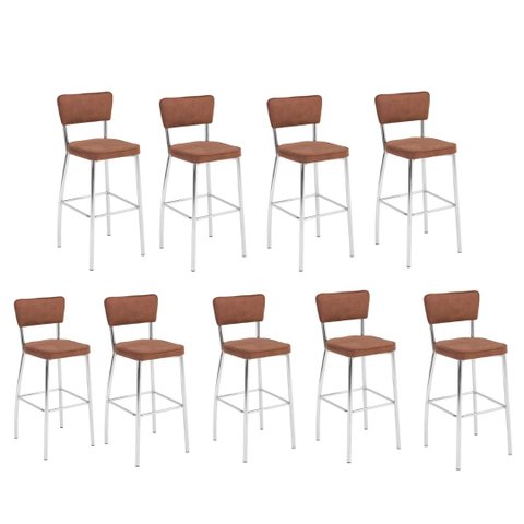 KIT 9 BANQUETAS HAIDÊ GOURMET PARA BANCADA-ASSENTO FACTO FENDI
