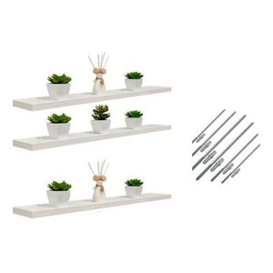 Kit 3 Prateleira Branca Reta Lisa Suporte Invisível 70cm