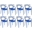 Ver imagem 1 de Kit 8 Cadeiras de Jantar Allegra Prática Empilhável - Azul Petróleo