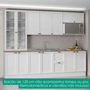 Ver imagem 3 de Cozinha Armário 6 Peças Cristaleira Balcão para Pia 270 cm Unna Branco Poliman