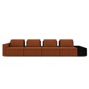 Ver imagem 6 de Sofá Ilha com Encosto e Almofadas Móveis Olimpo 505cm Modulado Linho/pu Terracota/preto G45 - Gran B