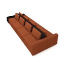 Ver imagem 5 de Sofá Ilha com Encosto e Almofadas Móveis Olimpo 505cm Modulado Linho/pu Terracota/preto G45 - Gran B
