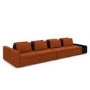 Ver imagem 2 de Sofá Ilha com Encosto e Almofadas Móveis Olimpo 505cm Modulado Linho/pu Terracota/preto G45 - Gran B