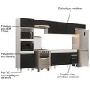 Ver imagem 3 de Armário de Cozinha Modulada 5 Peças CP13 Balcão sem Tampo Branco/Preto - Lumil Lumil Móveis