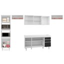 Ver imagem 5 de Armário de Cozinha Modulada 5 Peças CP13 Balcão sem Tampo Branco/Preto - Lumil Lumil Móveis