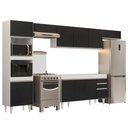 Ver imagem 1 de Armário de Cozinha Modulada 5 Peças CP13 Balcão sem Tampo Branco/Preto - Lumil Lumil Móveis