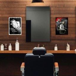 Kit 2 Placas Mdf Studio Barbearia Pronto para Instalar Br28 - 4