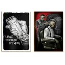 Ver imagem 1 de Kit 2 Placas Mdf Studio Barbearia Pronto para Instalar Br28