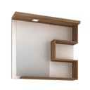 Ver imagem 2 de Armário para Banheiro com Espelho e Luminária LED 68cm Veneza Branco/Nogal