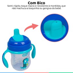Copo Bebê Infantil Treinamento Com Alças e Medidas 200mL Graduado Verde Jacaré Training Cup - 3