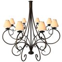 Ver imagem 1 de Lustre Provençal com Cúpulas Rústicas de Algodão p/ Casa Alto Padrão - Verniz