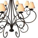 Ver imagem 4 de Lustre Provençal com Cúpulas Rústicas de Algodão p/ Casa Alto Padrão - Verniz