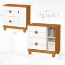 Ver imagem 2 de Cômoda Sapateira e Guarda Roupa 3 Portas Apolo Branco Fosco Savana - Reller