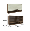 Ver imagem 3 de Cozinha Modulada 7 Peças Evolution Tannat/legno Crema
