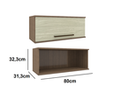 Ver imagem 5 de Cozinha Modulada 7 Peças Evolution Tannat/legno Crema