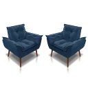 Ver imagem 1 de Kit 02 Poltrona Opala Decorativa Suede