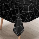 Ver imagem 2 de Toalha de Mesa Quadrada 4 Lugares Geométrico Preto